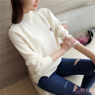 金秋衣橱新宠 韩版纯色半高领针织衫，演绎秋冬温柔质感